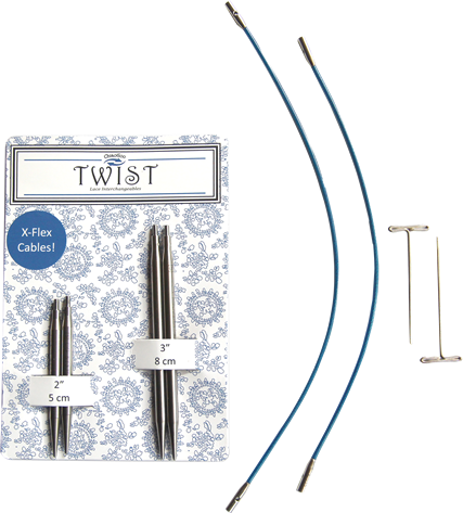 Комплект знімних спиць із хірургічної сталі ChiaoGoo (Чіагу) TWIST Short Combo Packs 5 і 8 см No 3.75 мм, фото 1