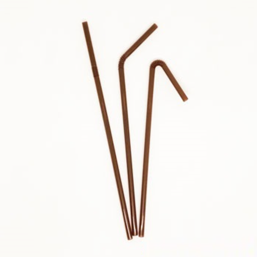 Трубочки з гофрою 21см 200шт шоколад, фото 1