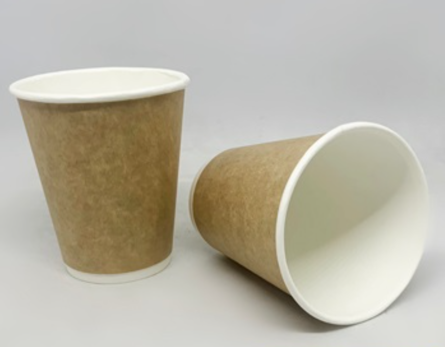 Стакани паперові двошарові 175 мл 50 шт крафт Дабл Вол, фото 1