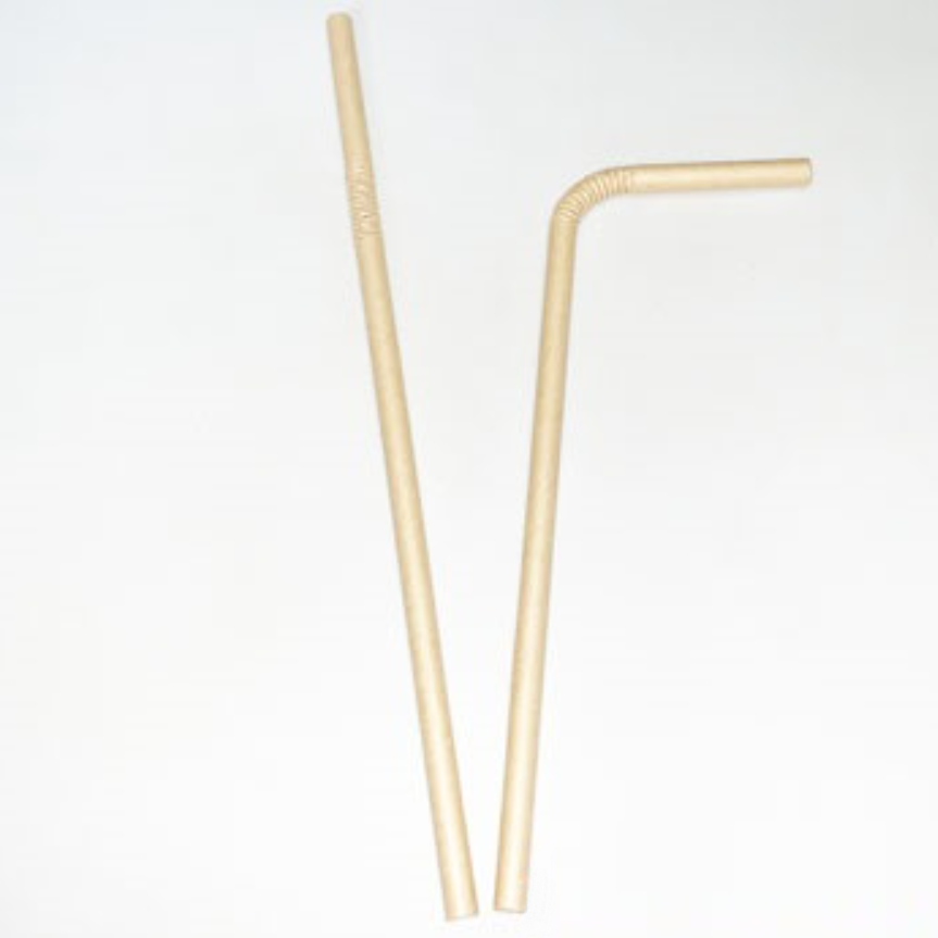 Трубочки паперові з гофрою 197 мм 100шт Крафт, фото 1