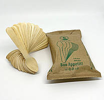 Ложечки дерев'яні кавові 11 см 100шт паперова упаковка