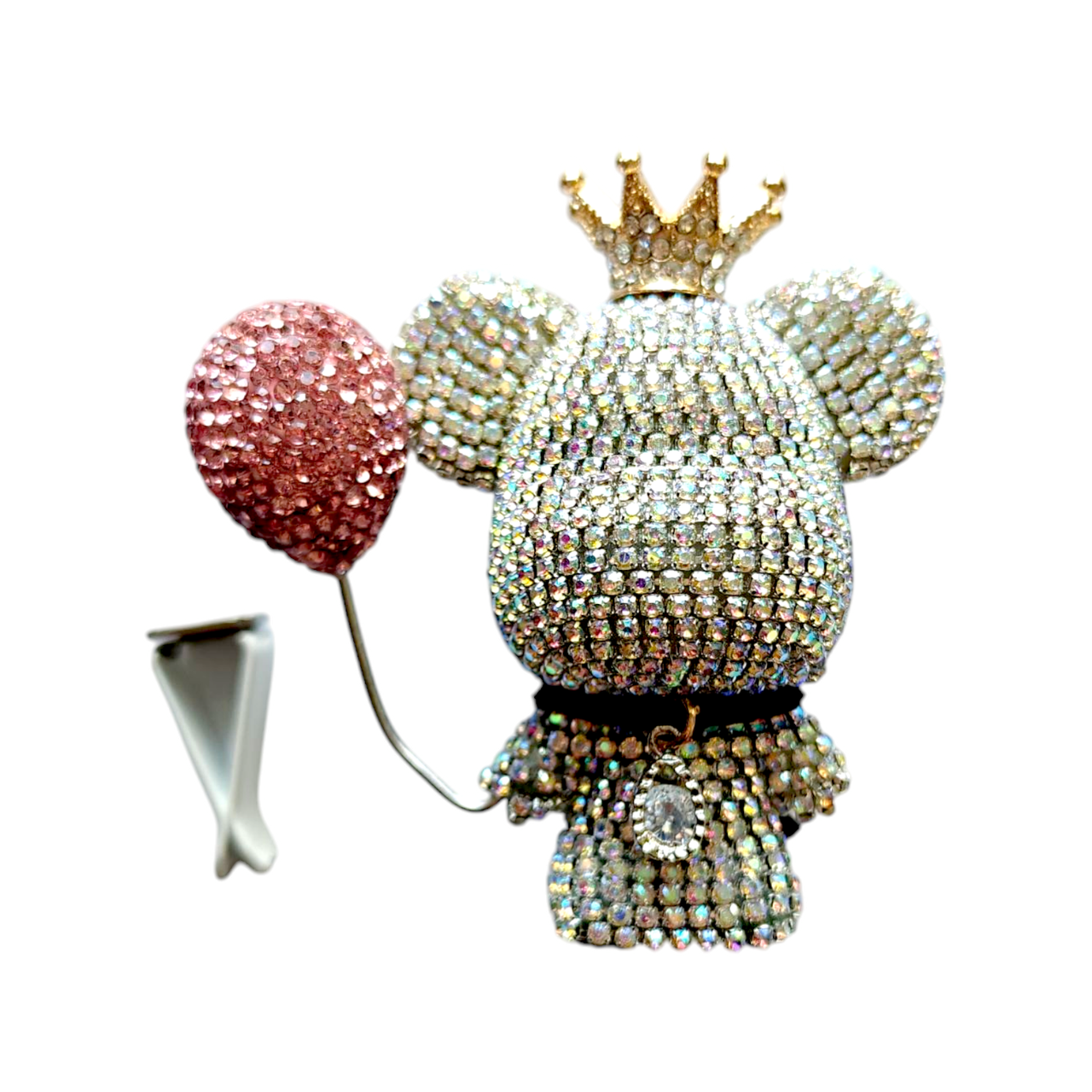 Багаторазовий ароматизатор в машину на решітку діамантовий ведмедик, білий, фото 1