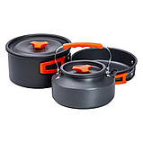 Набір туристичного посуду 3 предмети 16,5/14,5/17,5 см, фото 2