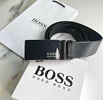 Чоловічий шкіряний ремінь з пряжкою автомат Boss (217)