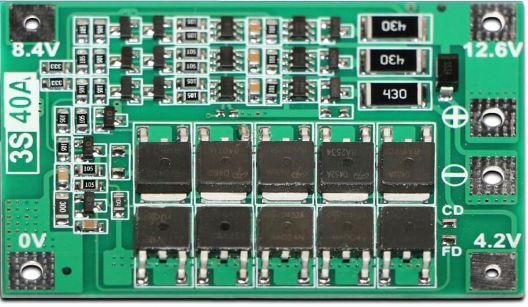 BMS 3S 12.6V 40A контролер заряду літій-іонних Li-Ion акумуляторів з балансуванням