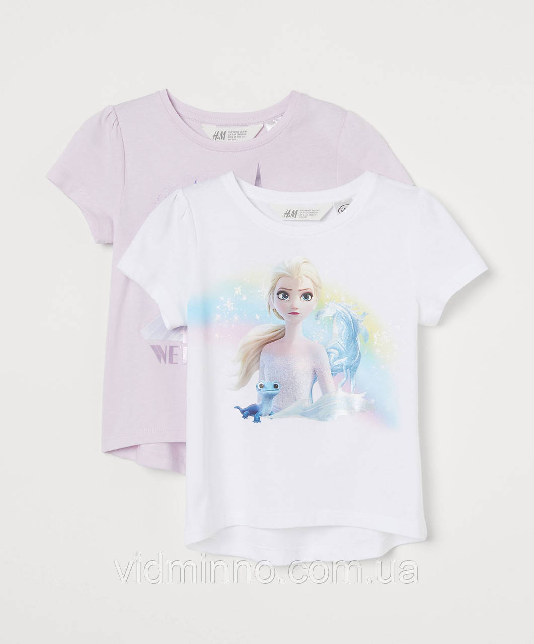 Футболки H&M (набір 2 шт.) на дівчинку р.122-128 - 6-8 років, Frozen, Холодне серце