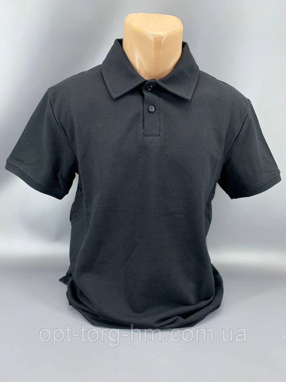 Чоловіча футболка з коміром Поло L Чорний, фото 1