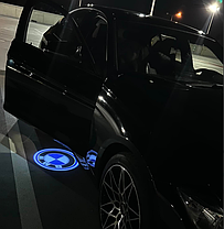 Проектор підсвічування логотипу для дверей BMW (БМВ) Лого з синім обведенням E90 F30 E60 F10 F01 E70 F15, фото 4