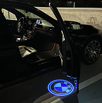 Проектор підсвічування логотипу для дверей BMW (БМВ) Лого з синім обведенням E90 F30 E60 F10 F01 E70 F15, фото 5