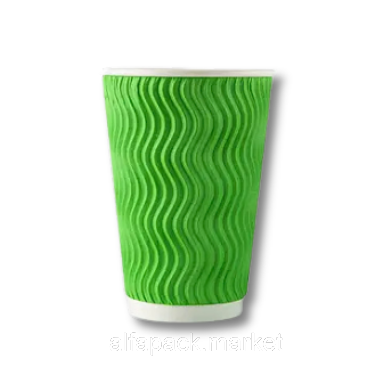 Гофрований стакан, хвиля, зелений