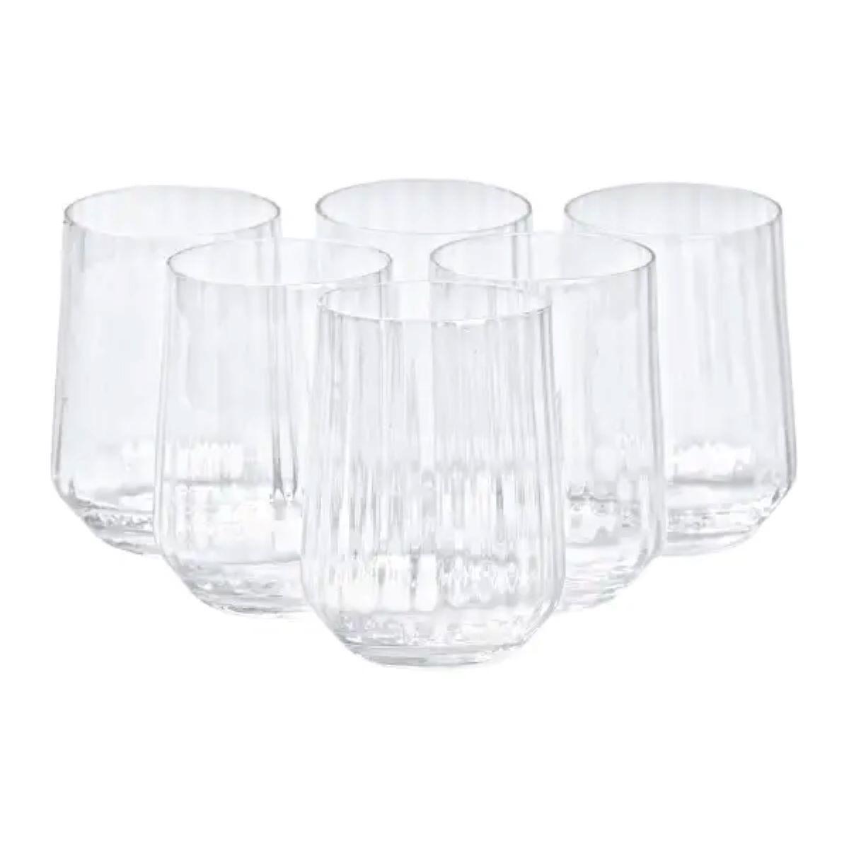 Набір склянок ребристих 6 штук по 450 мл прозорий HP98, фото 1