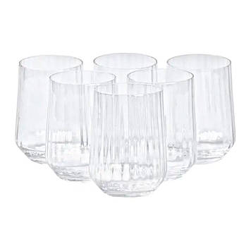 Набір склянок ребристих 6 штук по 450 мл прозорий HP98