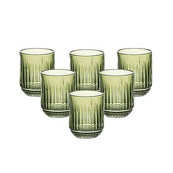 Набір склянок 6 штук по 250 мл скляні зелений HP4147