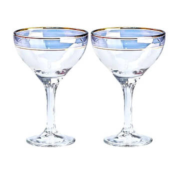 Набір келихів для коктейлів 2 штуки по 290 мл, сині HP545