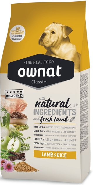 Сухий корм для собак з ягнятком та рисом Ownat Lamb&Rice 4 кг