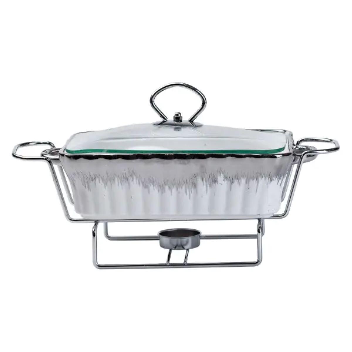 Марміт прямокутний на 1 л порцелянаовий з підігрівом 31×16×11 см HP1019, фото 1