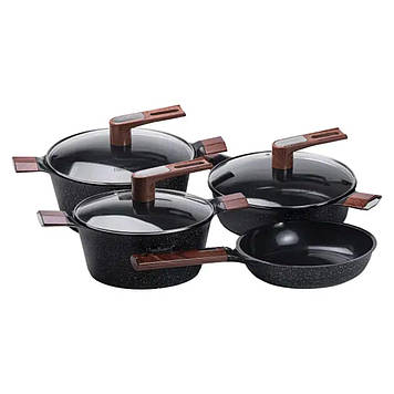 Набір для приготування з антипригарним покриттям 4 предмети, чорний HP33531B