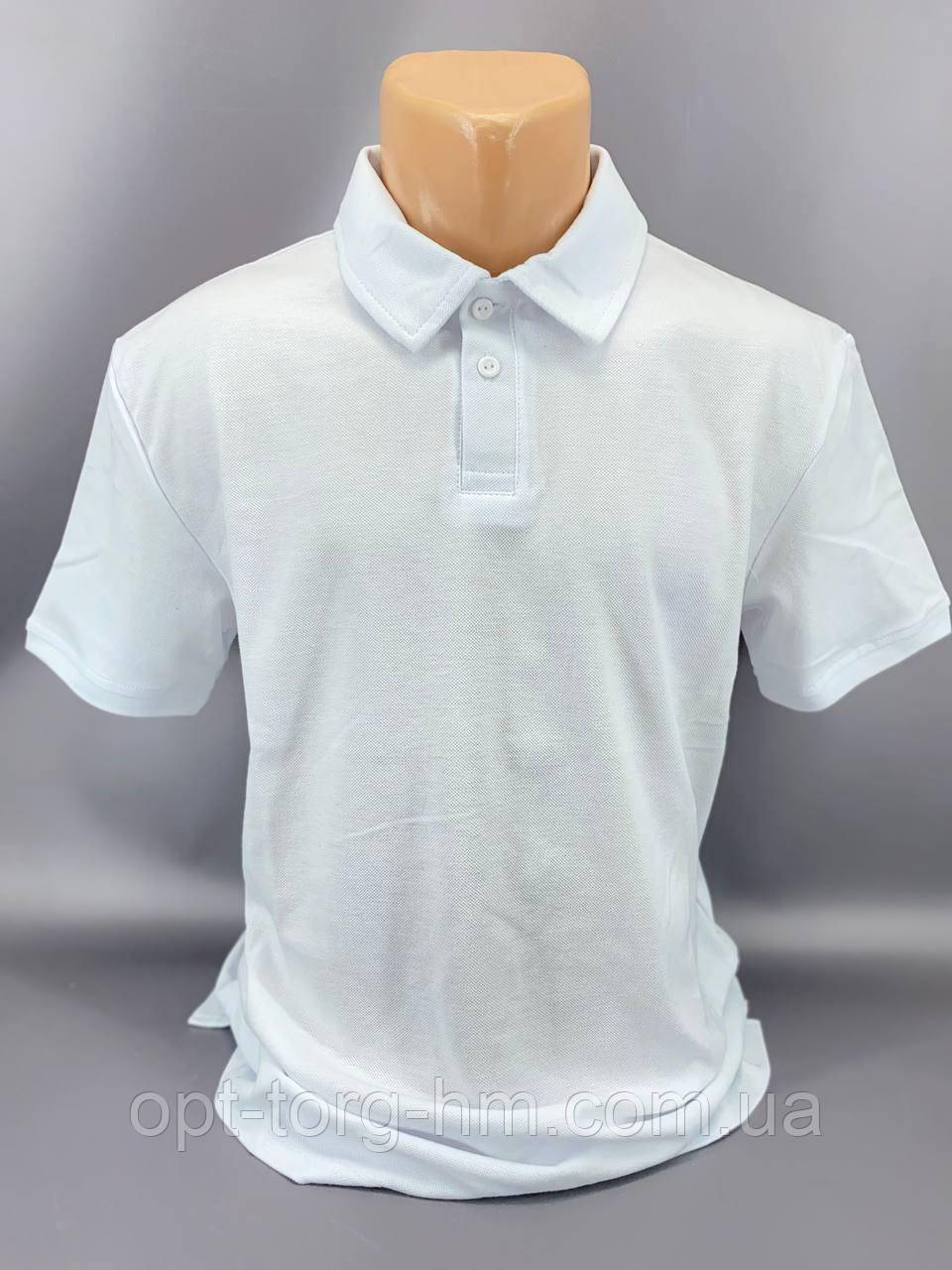 Чоловіча футболка з коміром Поло 2XL Білий, фото 1