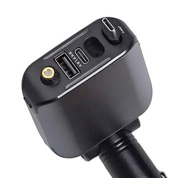 Автомобільний зарядний пристрій LED-проекція, зі швидкою зарядкою та висувним кабелем Type-C HP-E1