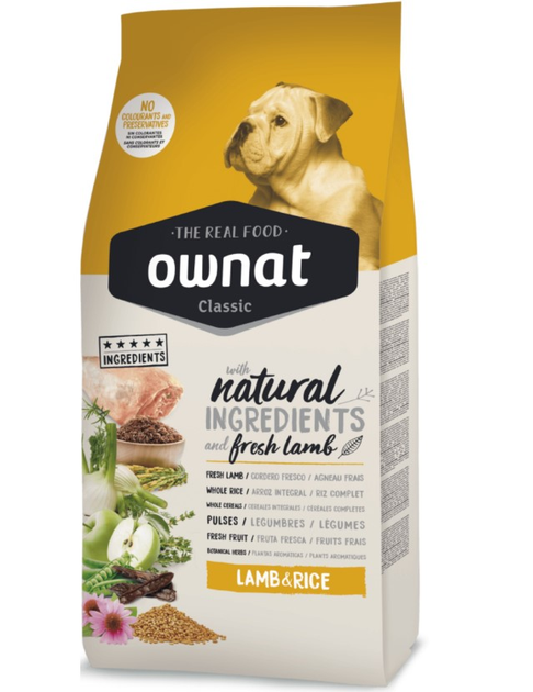 Сухий корм для собак з ягнятком та рисом Ownat Lamb&Rice 20 кг