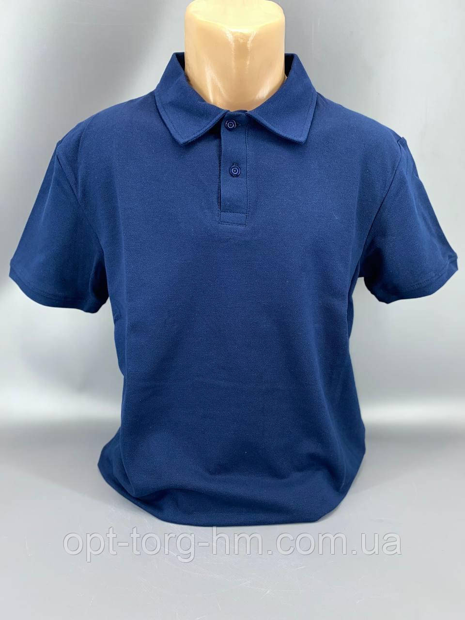 Чоловіча футболка з коміром Поло L Синій, фото 1