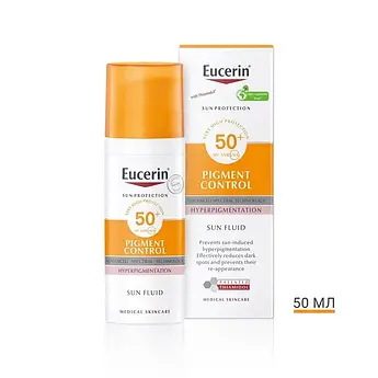 Флюїд сонцезахисний Eucerin Sun Pigment Control для обличчя проти гіперпігментації, SPF 50, 87997, 50 мл