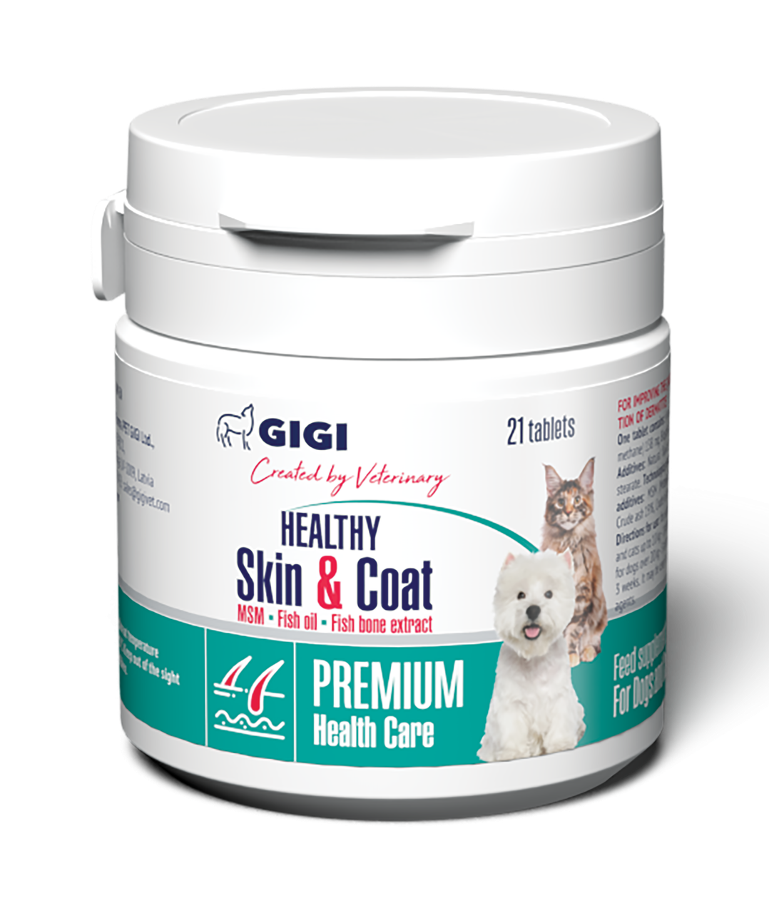 GiGi HEALTHY Skin & Coat для профілактики хронічних дерматитів та покращення стану шкіри 21 таб