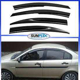Дефлектори вікон, вітровики на Hyundai Accent седан 2006-2010 (скотч) Sunplex