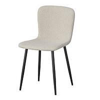 Стілець Юккі / Yukki бежевий букле з чорними ніжками — м'який стілець для кухні та вітальні ТМ Мікс Меблі