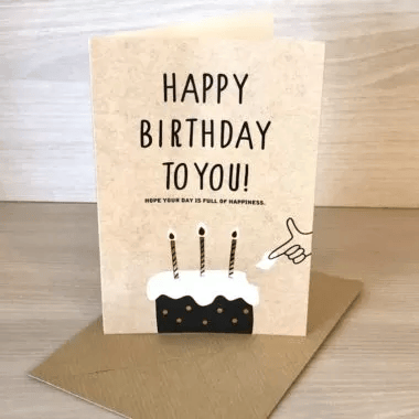 Листівка "Happy Birthday to you!" з конвертиком крафтова з тисненням 18х13,5 см 1шт.
