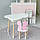 Столик хмаринка з нішею 54х68х50 і стільчик метелик 26.5х26х25, стіл та стілець в дитячу, білий з рожевим, фото 8