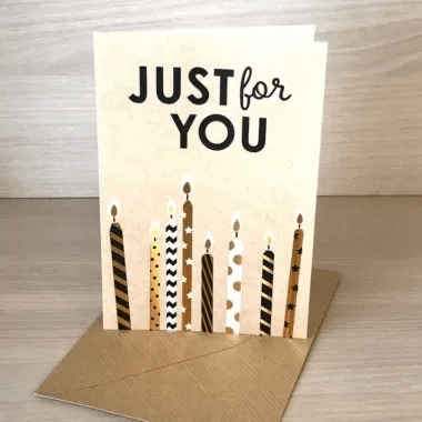 Листівка "Just for you" з конвертиком крафтова з тисненням 18х13,5 см 1шт.
