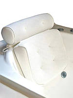 Подушка для ванни з присосками та гачком для сушіння 4D Air Mesh сітка 37,5х32х9 см біла