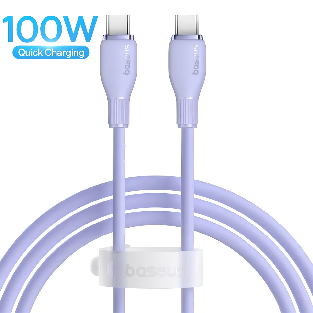 Кабель Type-C на Type-C Baseus Pudding Series Fast Chargingf Data Cable (1.2m, 100W, 5A, 480 Mbps). Purple