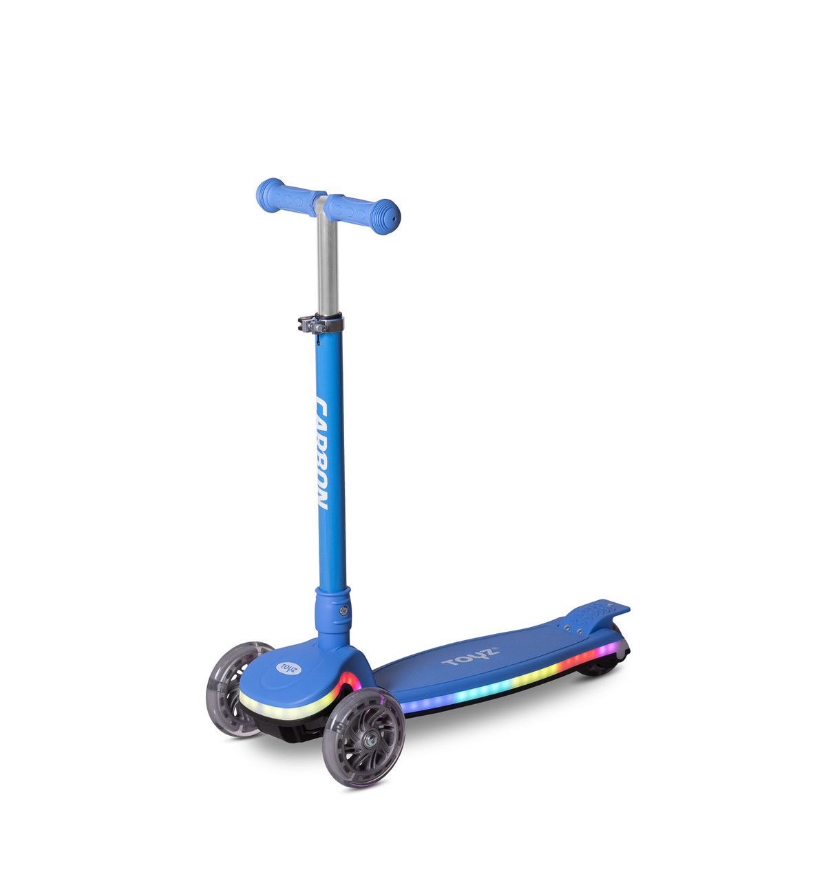 Самокат триколісний з підсвіткою Caretero Carbon Light Blue, фото 1