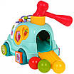 Музична інтерактивна машинка сортер Дитяча розвиваюча іграшка з брязкальцями пальчикова гра мелодії звуки, фото 6