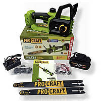 Аккумуляторная электропила Procraft PKA34 (3Ач АКБ, зарядка, 2 цепи, 2 шины)