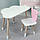 Дитячи білий стіл хмарка і стільчик ведмедик дитячий рожевий. Дитячий столик білосніжний., фото 7