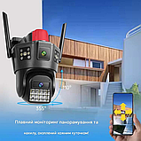 Ip 4G камера 6 Мп бездротова вулична поворотна 2 незалежні об'єктиви Відеокамера із сім-картою, фото 5