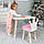 Прямокутний стіл і стільчик дитячий біла корона. Столик для уроків, ігор, їжі, фото 2