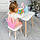 Прямокутний стіл і стільчик дитячий рожева корона. Столик для уроків, ігор, їжі, фото 8