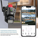 Ip 4G камера 6 Мп бездротова вулична поворотна 2 незалежні об'єктиви Відеокамера із сім-картою, фото 6
