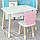 Дитячий столик білий і стільчик ведмедик рожево-білий. Столик із шухлядою для олівців і розмальовок 21441, фото 4