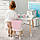 Дитячий столик білий і стільчик ведмедик рожево-білий. Столик із шухлядою для олівців і розмальовок 21441, фото 5