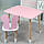 Стіл прямий 46х60х45 і стілець крильця метелик 26.5х26х25, столик та стільчик для дівчинки, рожевий з білим, фото 5