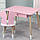 Стіл прямокутний з ящиком для речей 46х60х45 і стілець метелик 26.5х26х25, столик та стільчик в дитячу, рожевий з білим, фото 5