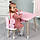Стіл прямокутний з ящиком для речей 46х60х45 і стілець метелик 26.5х26х25, столик та стільчик в дитячу, рожевий з білим, фото 6