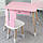 Стіл прямокутний з ящиком для речей 46х60х45 і стілець метелик 26.5х26х25, столик та стільчик в дитячу, рожевий з білим, фото 9