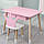 Стіл прямокутний з ящиком 46х60х45 і стілець корона 26.5х26х25, столик та стільчик в дитячу, рожевий з білим, фото 8