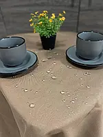 Скатерть однотонная капучино водоотталкивающая турецкого производства 110 х 140 см